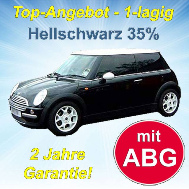 Tönungsfolien & Autofolien Hellschwarz 35% als Meterware